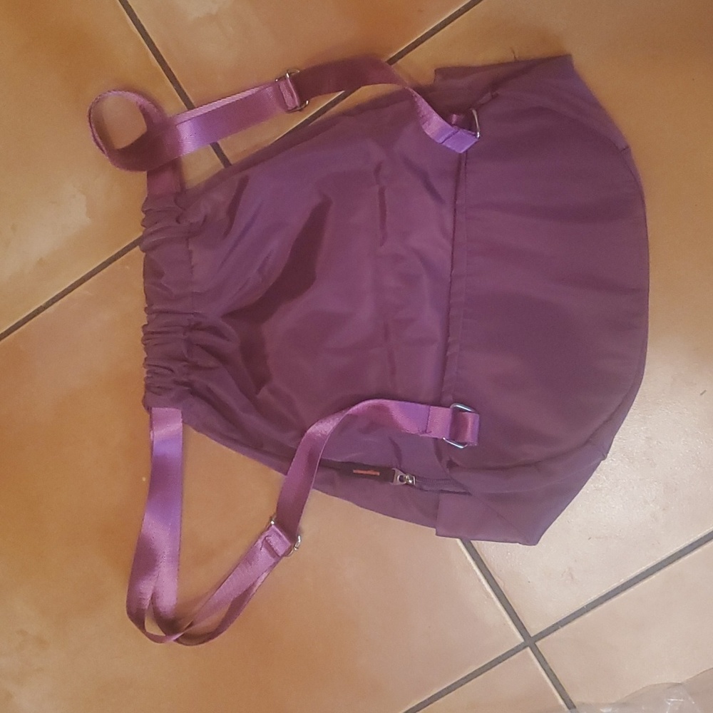 New Zooron Purple Waterproof Drawstring Backpack Gym Bag - Picture 2 of 3